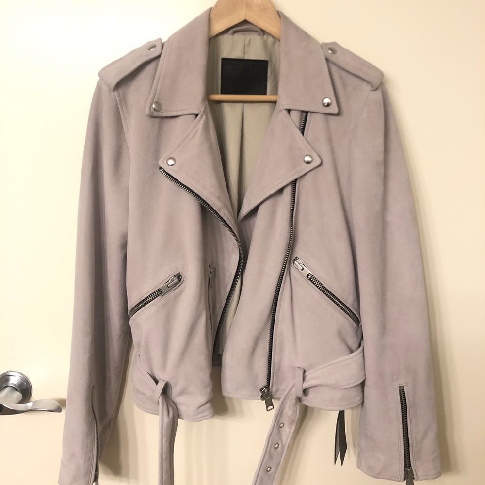 Allsaints balfern suede moto jacket